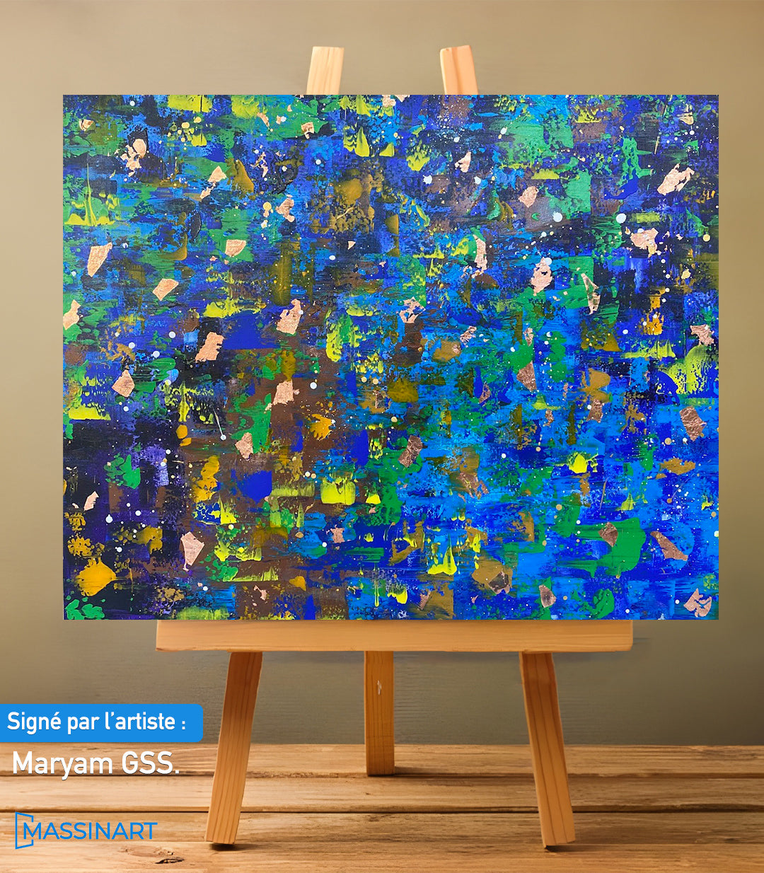 Blue deer - signé par l'artiste Maryam GSS.